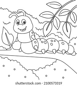 Caterpillar Coloring Page for Kids