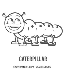 Caterpillar Coloring page for preschool children. Learn numbers for kindergartens and schools. Educational game.

