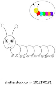 caterpillar coloring vector