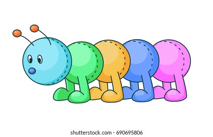 Caterpillar doll vector cartoon illustration