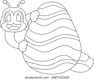 Caterpillar Easter Easter egg Animal Vector Graphic Art Illustration