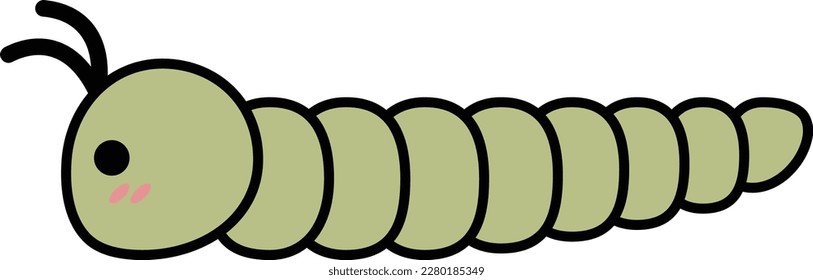 caterpillar flat colored vector illustration