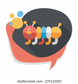Caterpillar flat icon with long shadow,eps10