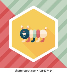 Caterpillar flat icon with long shadow,eps10