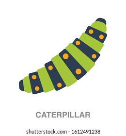 Caterpillar  flat icon on white transparent background. You can be used Caterpillar icon for several purposes.