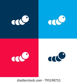 Caterpillar four color material and minimal icon logo set in red and blue