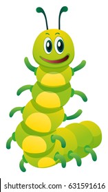 Caterpillar with happy face illustration