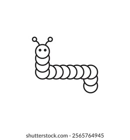 Caterpillar icon line art vector