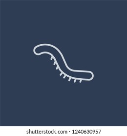Caterpillar icon. Caterpillar linear design concept from Agriculture, Farming and Gardening collection. Simple element vector illustration on dark blue background.