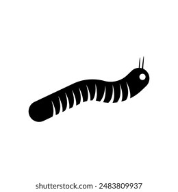 Caterpillar Icon. Maggot, Grub. Larvae Symbols – Vectors. 