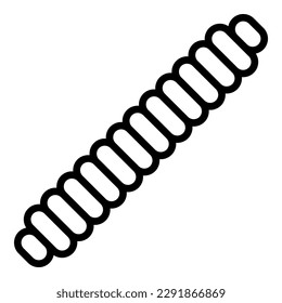 Vector de contorno de icono de la columna de la dirección. Gusano de jardín. Suelo animal