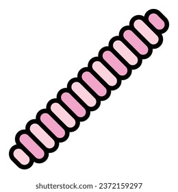 Caterpillar icon outline vector. Garden worm. Animal soil color flat