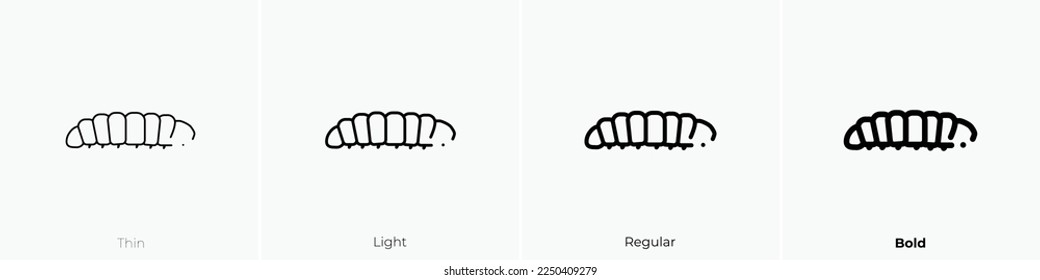 caterpillar icon. Thin, Light Regular And Bold style design isolated on white background