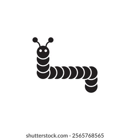 Caterpillar icon Vector flat thin line illustration