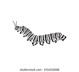 caterpillar icon vector hand drawn art