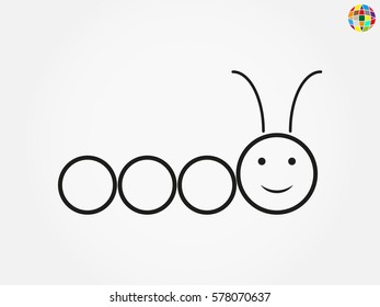 caterpillar, icon, vector illustration eps10