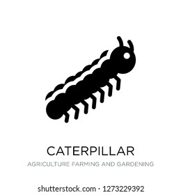 caterpillar icon vector on white background, caterpillar trendy filled icons from Agriculture farming and gardening collection, caterpillar simple element illustration