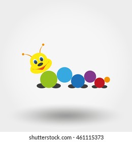 Caterpillar. Icon for web and mobile application. Vector illustration on a white background. Flat design style.