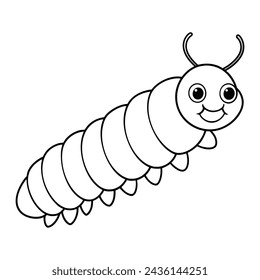 Caterpillar illustration coloring page for kids