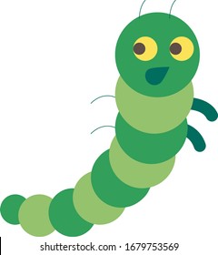 caterpillar illustration vector icon flat design