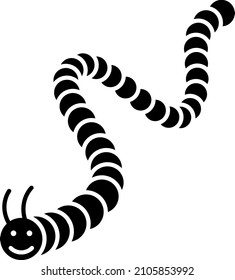 Caterpillar Insect Glyph Icon Vector