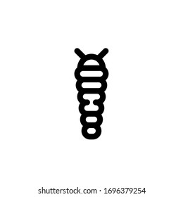 caterpillar insect icon outline black