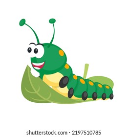 Caterpillar Insect Larva Feeds Vector Illustration Stock Vector ...