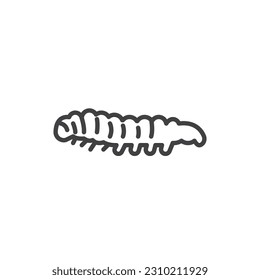 Caterpillar insect line icon. linear style sign for mobile concept and web design. Caterpillar outline vector icon. Symbol, logo illustration. Vector graphics