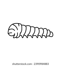 caterpillar insect line icon vector. caterpillar insect sign. isolated contour symbol black illustration