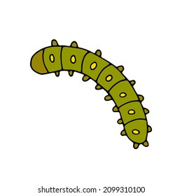 Caterpillar. Insect. Vector. Doodle. Hand-drawn illustration.