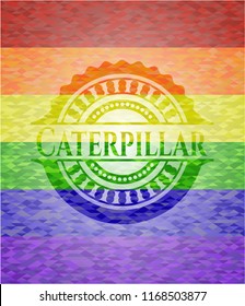 Caterpillar lgbt colors emblem 