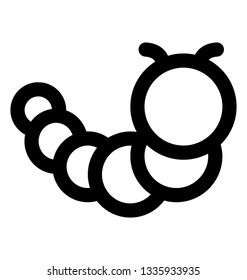 Caterpillar line icon design 