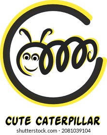 Caterpillar logo. Caterpillar icon. creative line design. Vector design illustration.