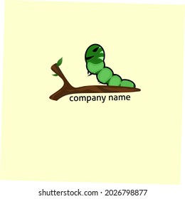 caterpillar logo looking for fresh leaves with vector format