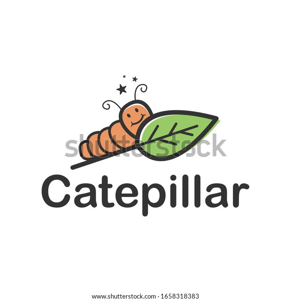 Caterpillar\
logo playful simple minimalist nature\
icon.
