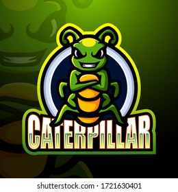 Caterpillar mascot esport logo design