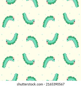 Caterpillar pattern. Drawn funny caterpillars for children's textiles, clothes, wallpapers.