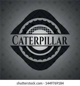 Caterpillar realistic black emblem. Vector Illustration. Detailed.