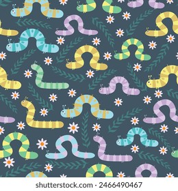 caterpillar seamless pattern in vector ,background,fabric,wrapping,wallpaper,etc