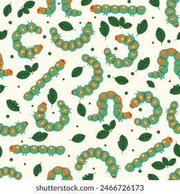 caterpillar seamless pattern in vector ,background,fabric,wrapping,wallpaper,etc