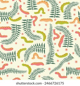 caterpillar seamless pattern in vector ,background,fabric,wrapping,wallpaper,etc