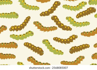 caterpillar seamless pattern in vector ,background,fabric,wrapping,wallpaper,etc