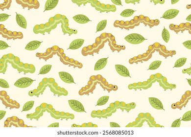 caterpillar seamless pattern in vector ,background,fabric,wrapping,wallpaper,etc