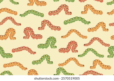 caterpillar seamless pattern in vector ,background,fabric,wrapping,wallpaper,etc