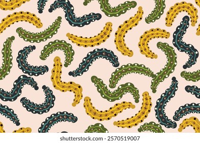 caterpillar seamless pattern in vector ,background,fabric,wrapping,wallpaper,etc