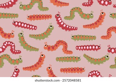 caterpillar seamless pattern in vector ,background,fabric,wrapping,wallpaper,etc