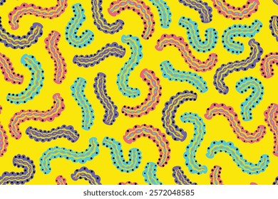 caterpillar seamless pattern in vector ,background,fabric,wrapping,wallpaper,etc