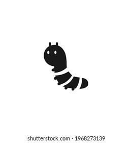 caterpillar silhouette icon vector on a white background
