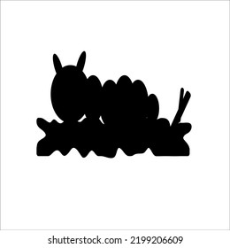 Caterpillar Silhouette For Icons, Symbols And Elements