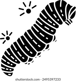 Caterpillar solid glyph vector illustration